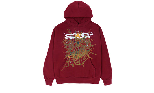 Sp5der Maroon Hoodie