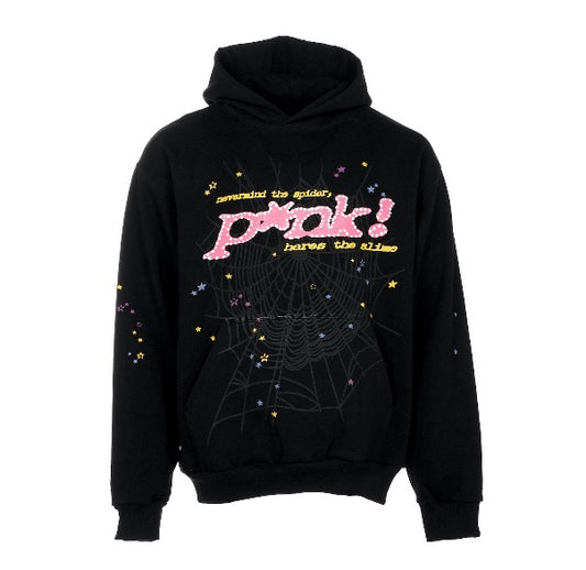 Sp5der P*nk Hoodie "Black"